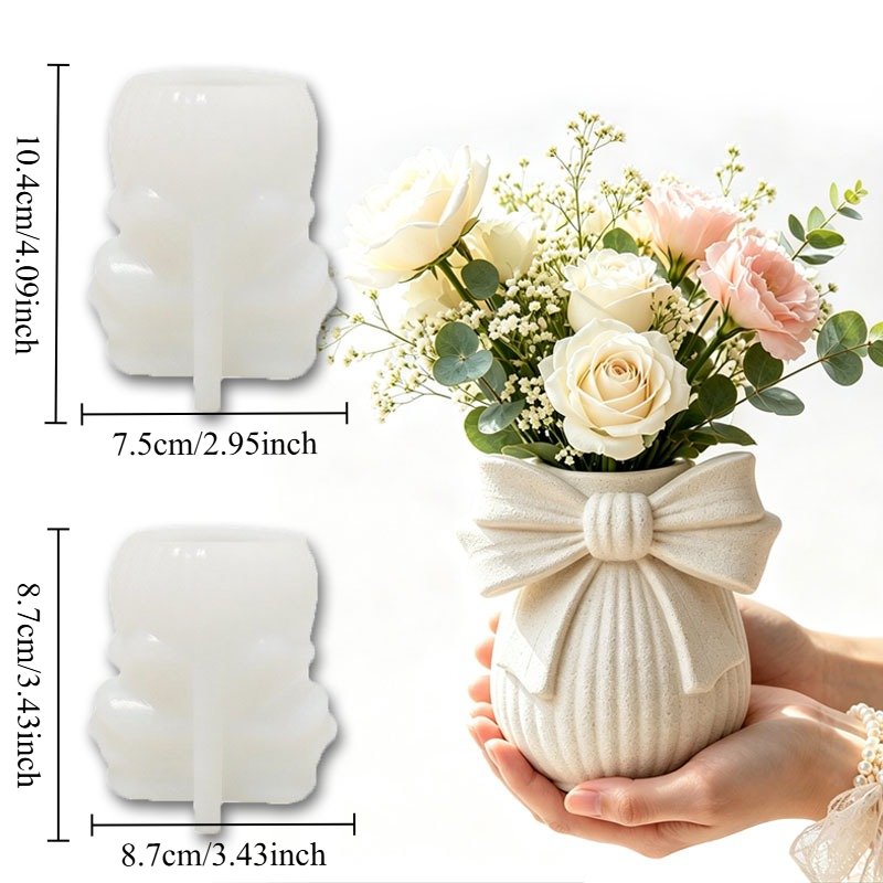 Beeswax Wrap Reusable - 리본무늬 스트라이프 화병 실리콘 몰드, 미니멀리스트