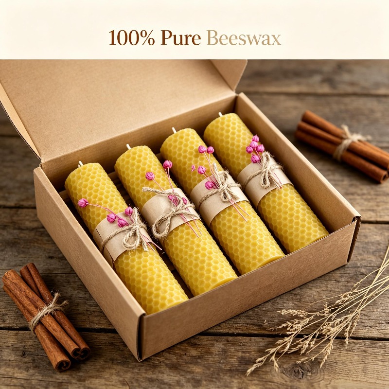 수제 롤드 비즈왁스 기둥 양초 4개, 5.9인치, 인조 - Beeswax Wrap Reusable 리뷰 및 가격