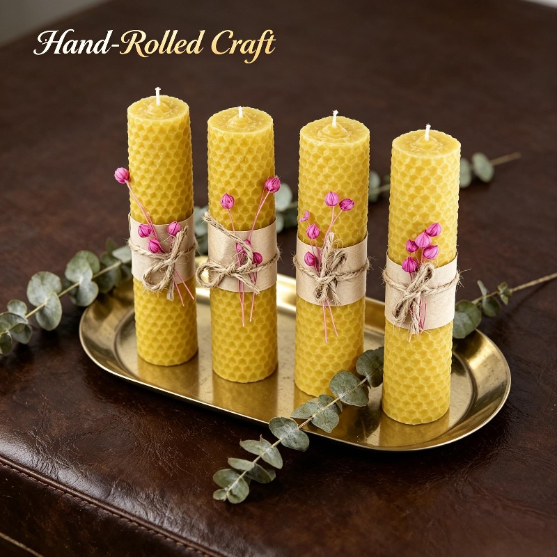 수제 롤드 비즈왁스 기둥 양초 4개, 5.9인치, 인조 - Beeswax Wrap Reusable 리뷰 및 가격