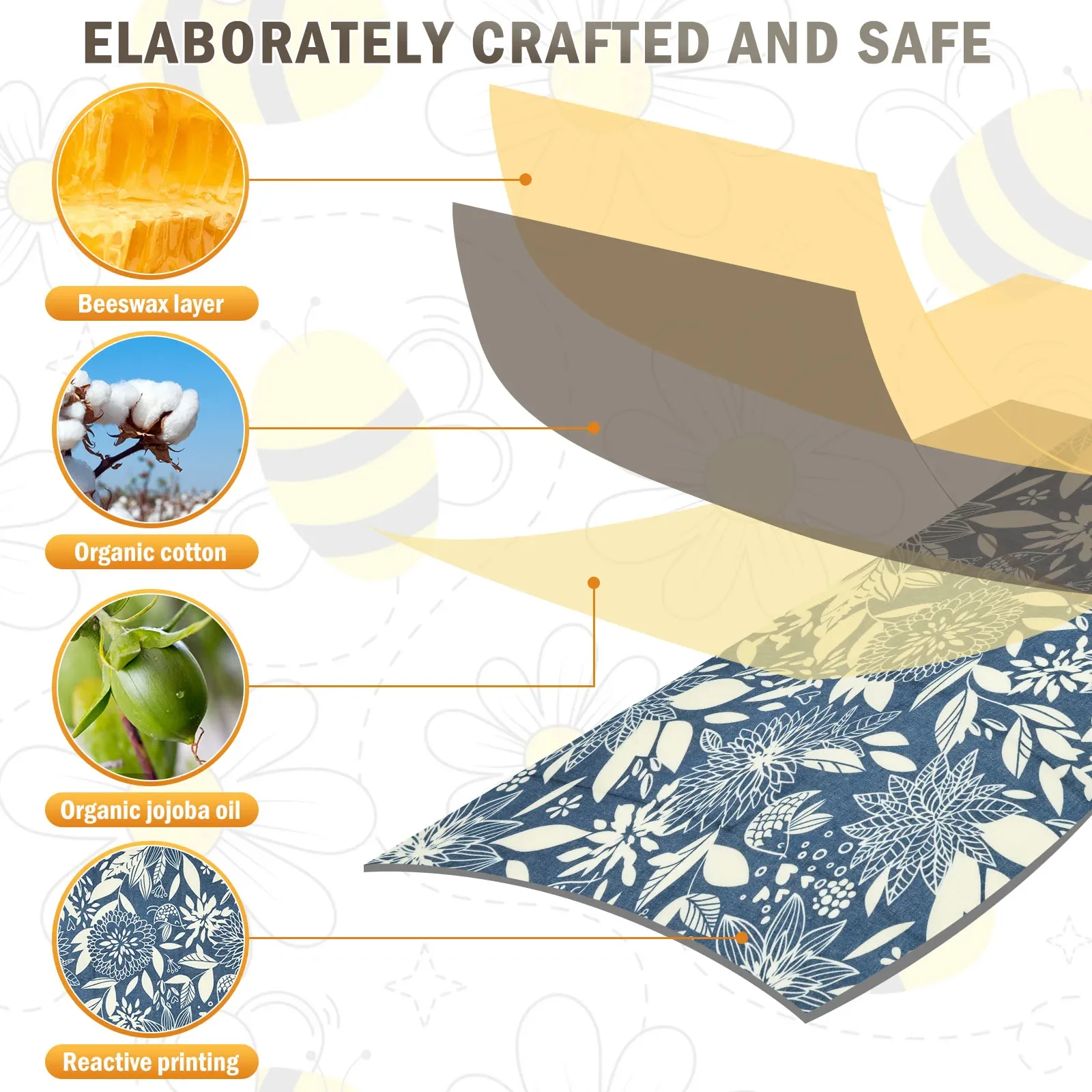 9개입 유기농 밀랍 랩, 재사용 가능한 식품 보관용 천 - Beeswax Wrap Reusable 리뷰 및 가격